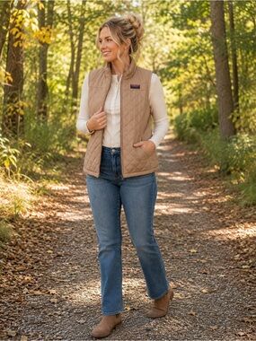 Simply Southern Lightweight Quilted Vest Tan XL NWT